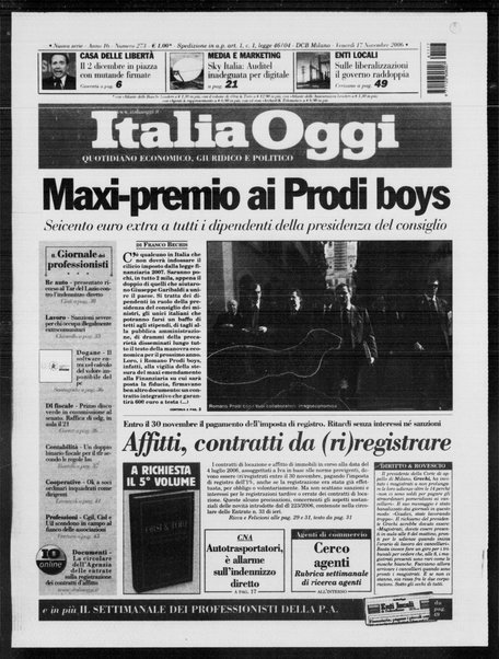 Italia oggi : quotidiano di economia finanza e politica